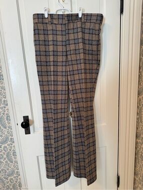 VTG 70s Farah Plaid Pants Men’s 34 x 34 Flared Trousers Disco Made in USA